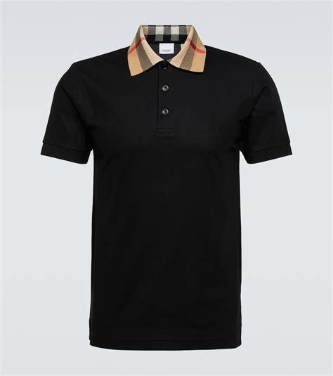 mens black polo burberry|Burberry polo shirt men price.